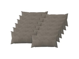 Lot de 12 coussins avec oreiller, coussins décoratifs heerlen gris clair velours cf50126