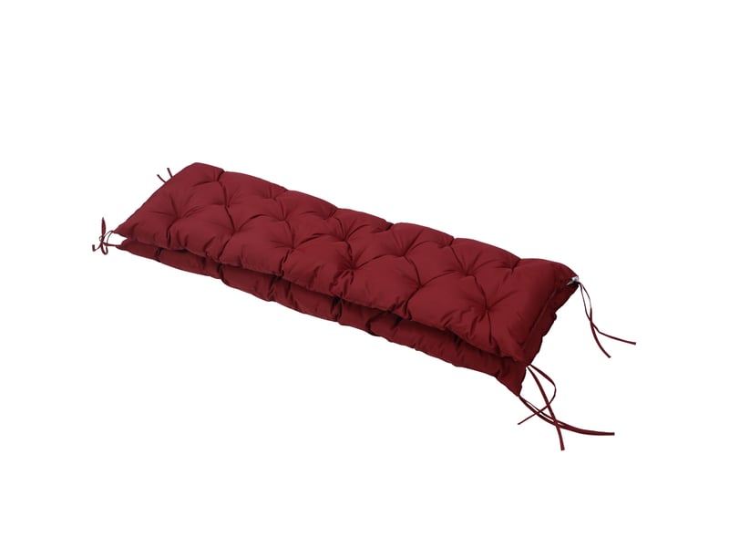  Coussin de banquette 3 places 150 x 98 x 8 cm rouge en polyester, dossier et six liens de fixation  - Conforama D