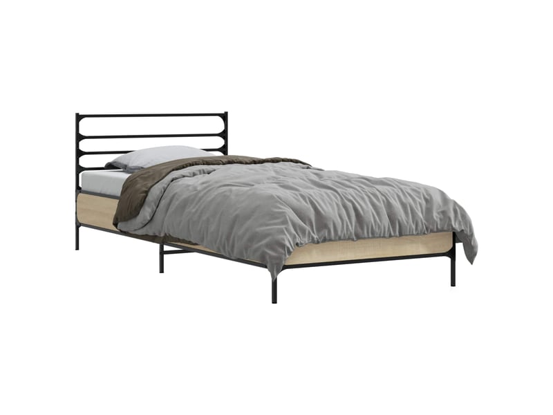  Lit simple- lit adulte -  cadre de lit chêne sonoma 80 x 200 cm bois d'ingénierie  - Conforama A