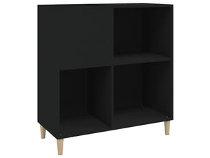 Armoire à disques, armoire de rangement noir 84,5x38x89 cm bois d'ingénierie
