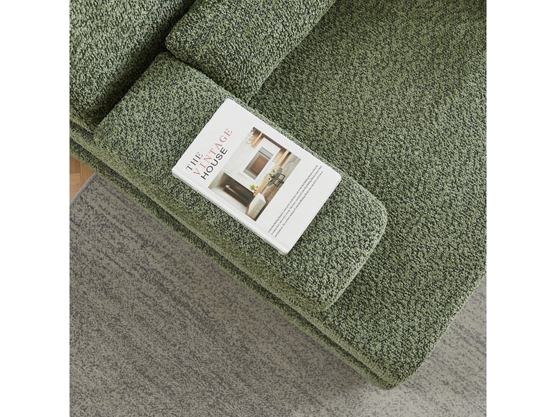  Canapé droit, convertible 2 en 1, sofa modulaire en velours chenille, avec armature métallique, dossier réglable, 4 places, 80 x 90 x 182 cm, vert  - Conforama E