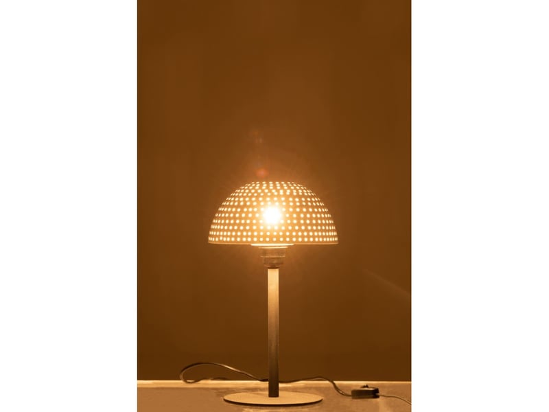  Lampe champignon en métal blanc 21x21x37 cm  - Conforama C