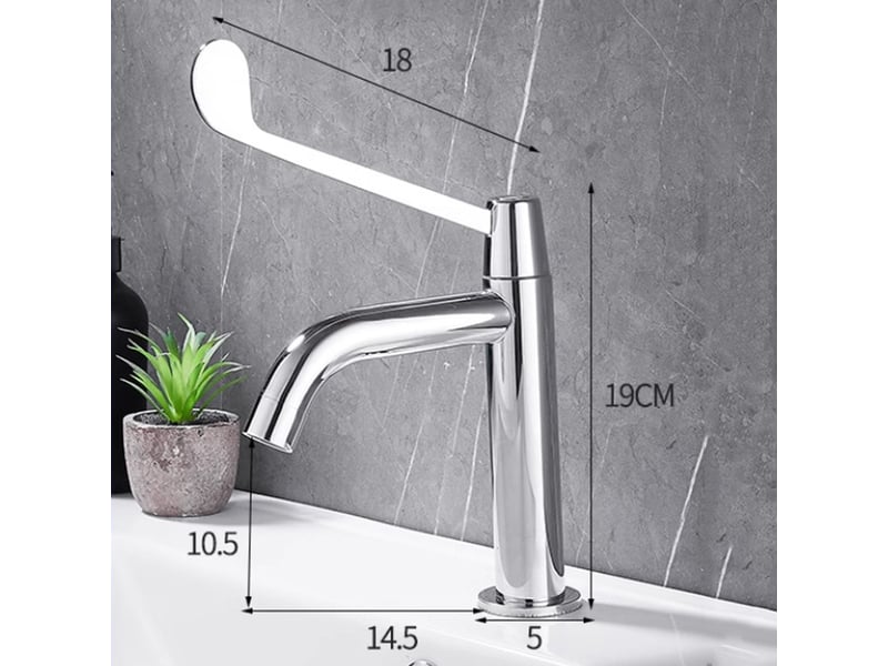 Robinets de lavabo, robinet d'eau froide simple, robinet de lavabo de table,acier inoxydable,avec 1 tuyau d'arrivée d'eau de 60cm  - Conforama B