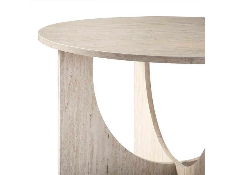 Table basse ronde d70 cm décor travertin marta  - Conforama E