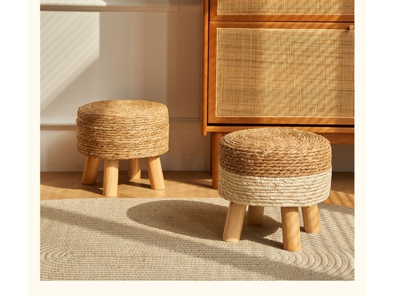  Repose-pieds style pastoral en bois – tabourets de canapé, 28x28 cm  - Conforama C