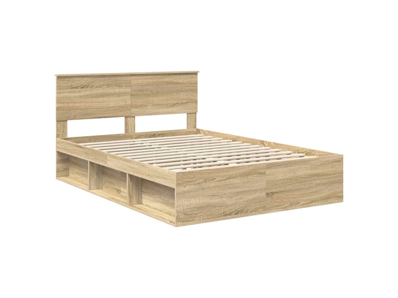  Lit double- lit adulte -  cadre de lit avec tête de lit sonoma 140 x 190 cm pin massif  - Conforama C