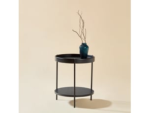 Table basse rond(e) coloris noir <strong>HAUSS SPOLE</strong> <strong></strong> - 44 cmx44 cm