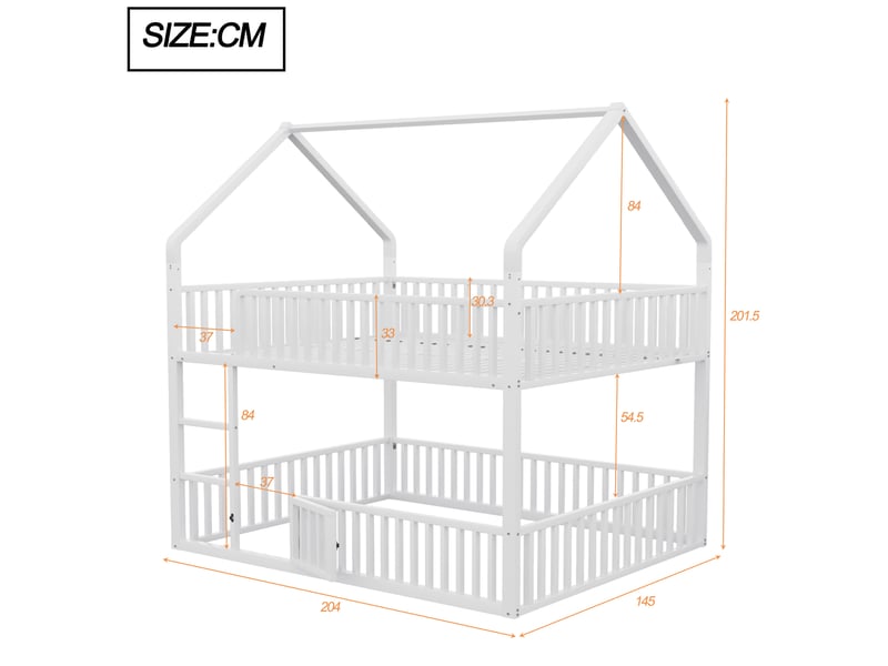  Lit superposé 140x200cm coloris blanc métal lit enfant blanc - Conforama C