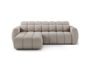 Canapé d'angle électrique fanoti 3 places beige – angle gauche