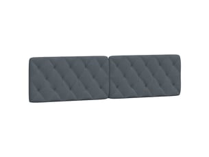 Coussin de tête de lit, coussin décoratif gris foncé 200 cm velours