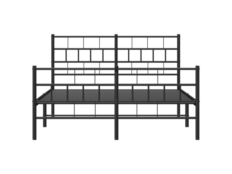  Lit double- lit adulte -  cadre de lit métal sans matelas avec pied de lit noir 140x200cm  - Conforama D
