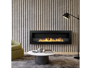 Livorno 120 - cheminée à bioéthanol murale ou encastrable 120 x 40 x 15 cm avec brûleur de 1,25 l en acier noir