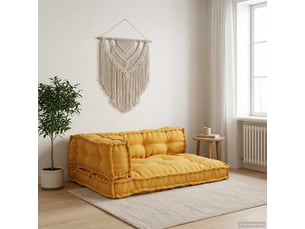Coussin de canapé sur palette, coussin de chaise 3 pc tissu jaune 120 x 80 x 38 cm cf54211