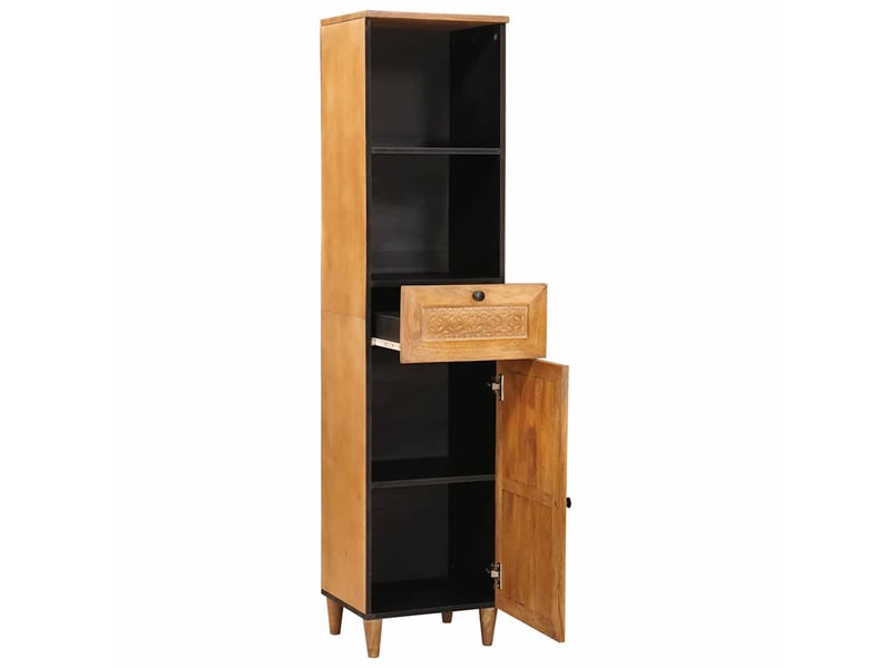  Cabinet de salle de bain, armoire salle de bain marron clair 38 x 33 x 160 cm cf65383  - Conforama A