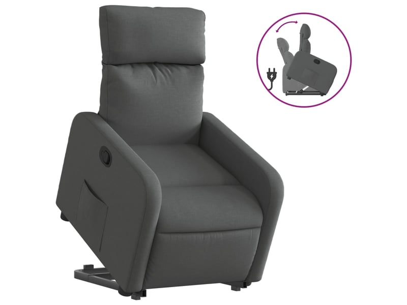 Fauteuil inclinable, fauteuil relax gris foncé tissu shl21803 - Conforama A