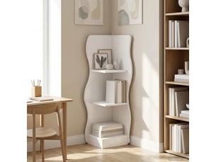 Étagère d'angle, armoire de rangement blanc 34 x 33 x 102 cm bois d'ingénierie cf41367