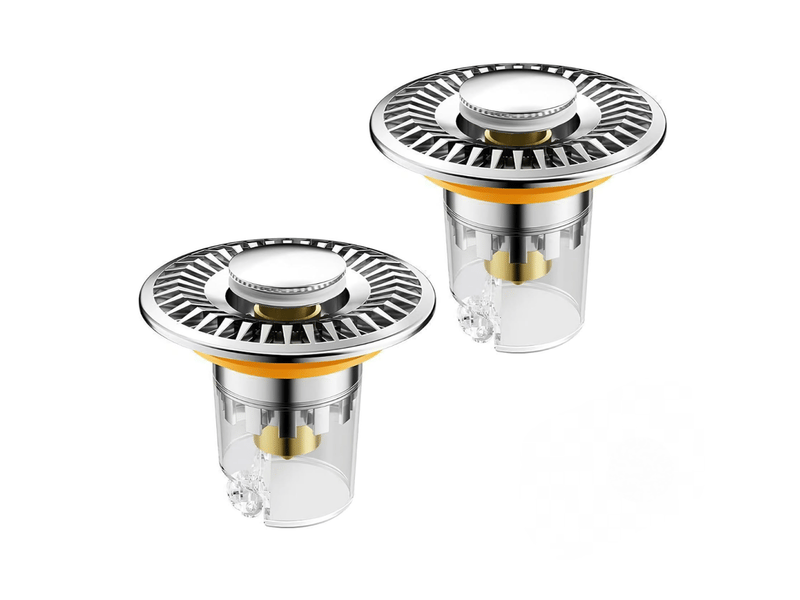 Bouchon de lavabo de salle de bain, 2 pièces, argenté (pour trous de 28-31 mm 33-40 mm) - Conforama A