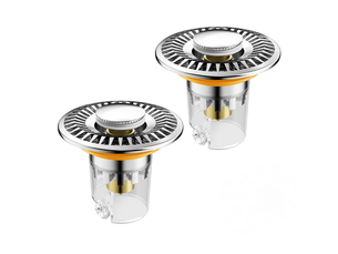 Bouchon de lavabo de salle de bain, 2 pièces, argenté (pour trous de 28-31 mm 33-40 mm)