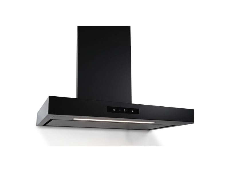  Hotte aspirante box noir beldeko 90 cm noire, commande gestuelle, 858 m³h, 4 vitesses, éclairage led, a+++  - Conforama B