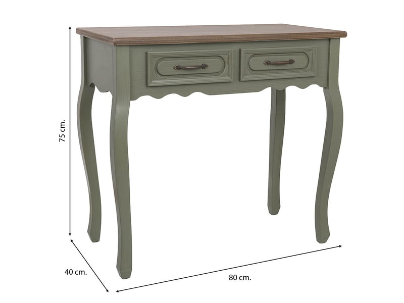  Console d'entrée en bois vert 80x40x75 cm h  - Conforama C