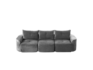 Canapé droit compressé fixe <strong>MODFU</strong> <strong></strong> 3 places Velours côtelé gris anthracite