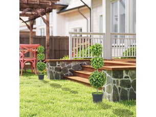 Arbres artificiels en pot 100 cm – vert – lot de 2, feuillage résistant aux uv pour intérieur et extérieur