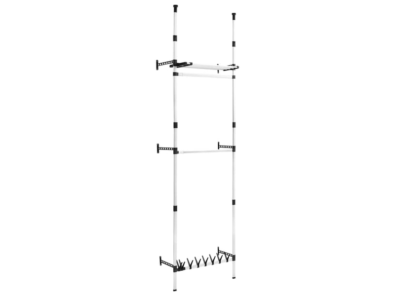  Système de garde-robe télescopique barres et étagère aluminium shl58718  - Conforama A