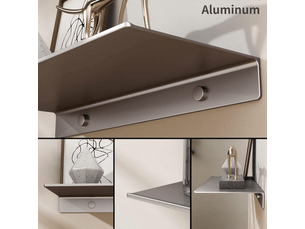 Étagère murale en métal, petite étagère flottante, étagère murale de salle de bain, présentoir de 30 cm, grise