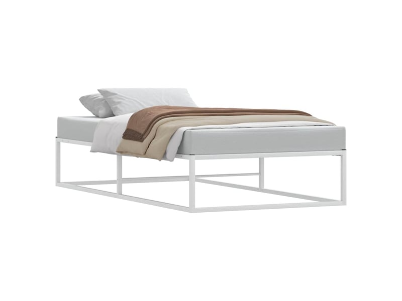  Lit simple- lit adulte -  cadre de lit sans matelas blanc 90x200 cm métal  - Conforama A