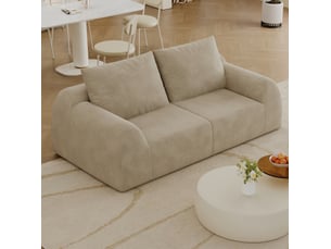 Canapé 2 places compressé 190x95x85 cm, revêtement en chenille, kaki