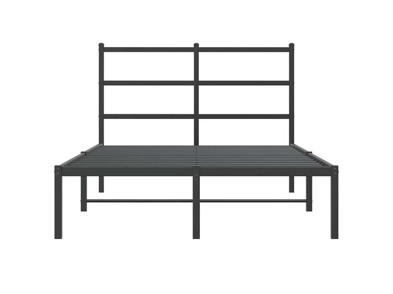  Lit double- lit adulte -  cadre de lit métal sans matelas avec tête de lit noir 120x190cm  - Conforama D