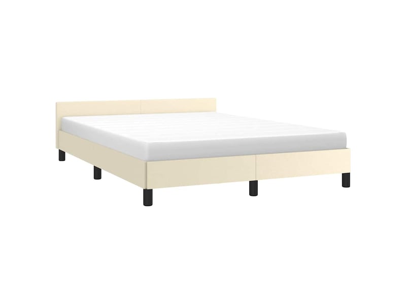  Lit double- lit adulte -  cadre de lit avec tête de lit sans matelas crème 140x190 cm  - Conforama B