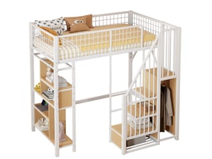 Lit mezzanine 90x200 cm MEUBLIV   coloris blanc