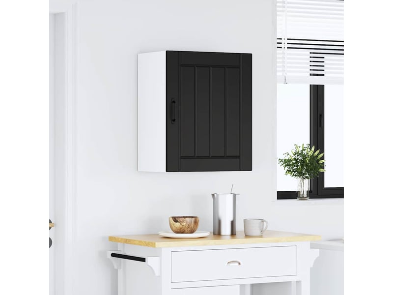 Meuble de rangement, armoire murale de cuisine lucca noir bois d'ingénierie shl2586  - Conforama B