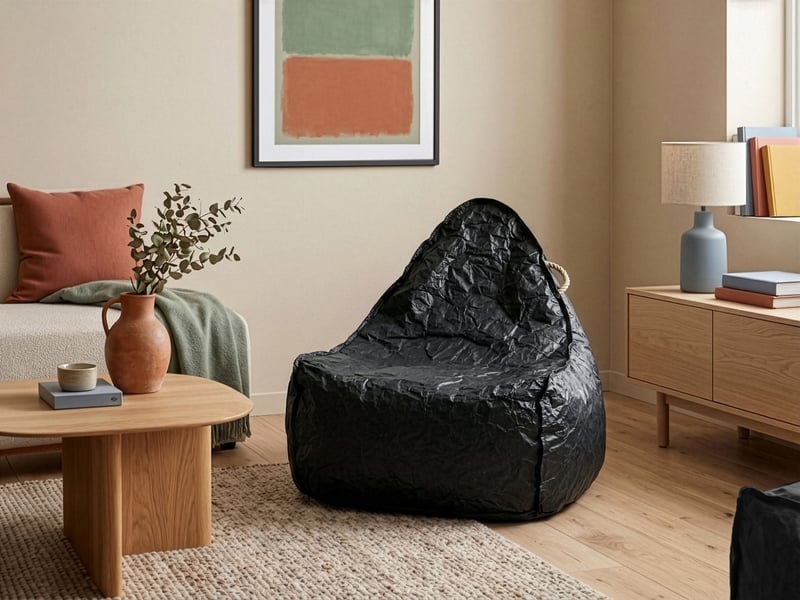  Housse de pouf drop 63 cm 75 cm noir  - Conforama B