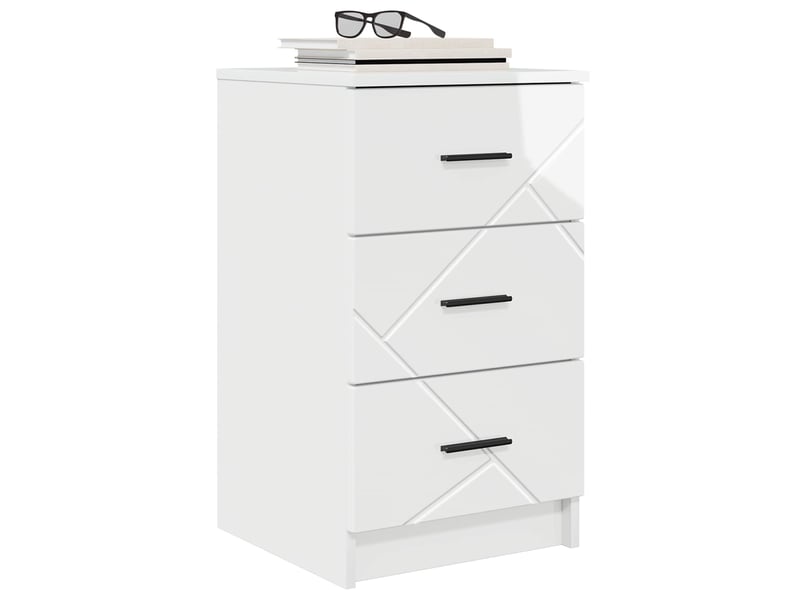  Table de chevet - cabinet de chevet - table de nuit blanc brillant 38 x 38 x 66 cm  - Conforama B