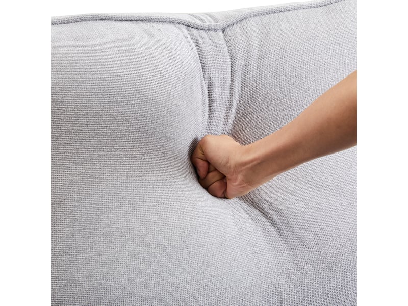  Canapé droit 4 places 264x83x87 cm avec poches de rangement et coussins, meuble de salon moderne, lin, gris  - Conforama R