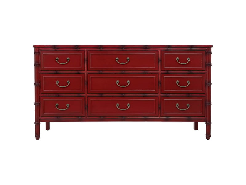  Buffet en bois rouge 155x45x81 cm h  - Conforama C