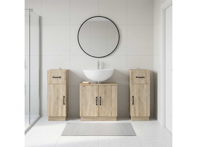 Ensemble de meuble de salle de bain 3 pièces hoorn chêne sonoma cf63479 - Conforama B