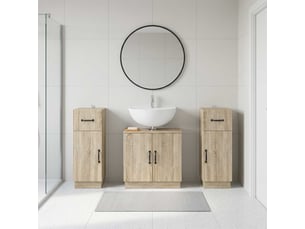 Ensemble de meuble de salle de bain 3 pièces hoorn chêne sonoma cf63479