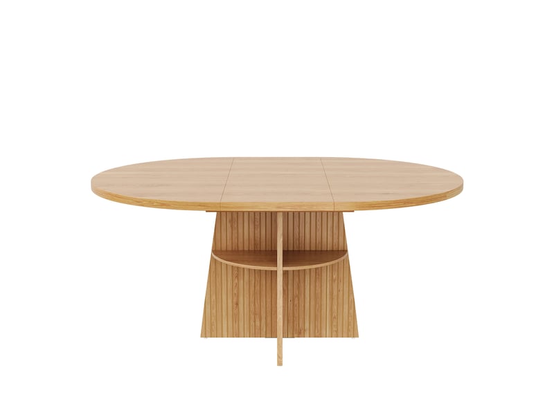  Table à manger extensible,110-150x110x77,5 cm,2-8 personnes,mdf,effet bois naturel  - Conforama D