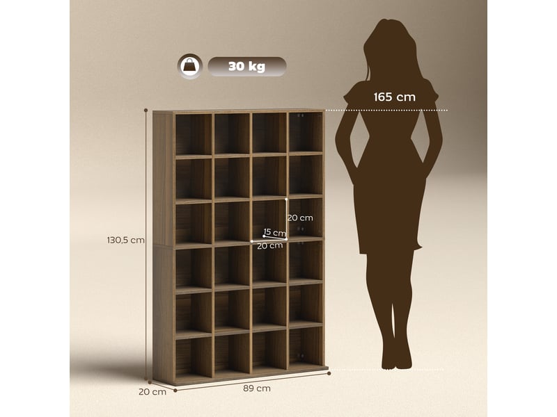  Meuble de rangement multimédia 456 cd 336 dvd marron 89 x 20 x 130,5 cm  - Conforama C