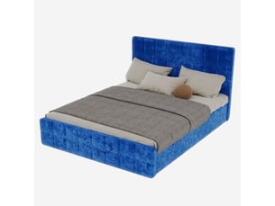 Lit rangement 160 x 200 cm tête de lit velours lit double rangement intégré velours bleu tête de lit rembourrée design moderne