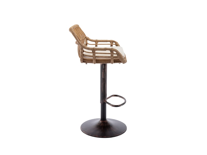  Lot de 2 tabourets de bar pivotant à 360°en lin avec repose-pieds intégrée,réglable en hauteur,beige tabouret beige - Conforama D