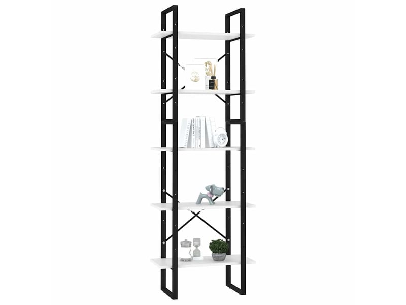  Bibliothèque à 5 niveaux, armoire à livres blanc 60x30x175 cm bois ingénierie  - Conforama C