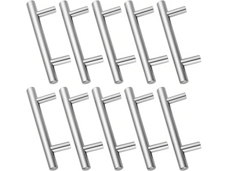  10 pièces de boutons de meubles en acier inoxydable, espacement de 64 mm  - Conforama C