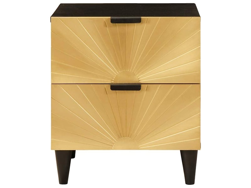  Table de chevet 2 pièces noir et or 40 x 33,5 x 46 cm  - Conforama D