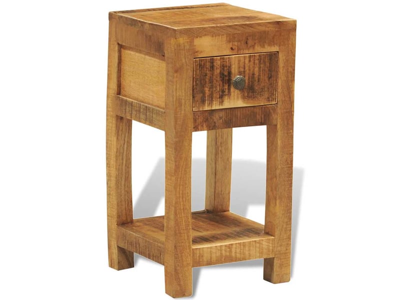  Table de chevet - cabinet de chevet - table de nuit avec 1 tiroir bois massif de manguier  - Conforama D