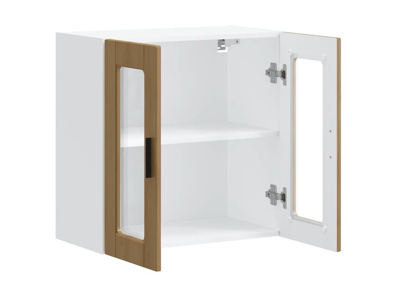  Armoire murale de cuisine porte en verre porto chêne artisanal shl1660  - Conforama D