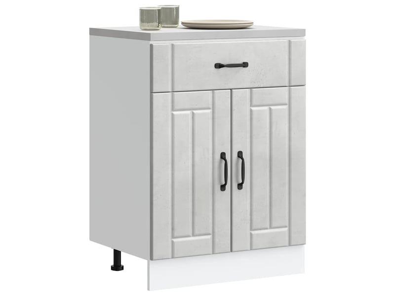  Meuble de rangement, armoire de cuisine lucca gris béton bois ingénierie shl7281  - Conforama B